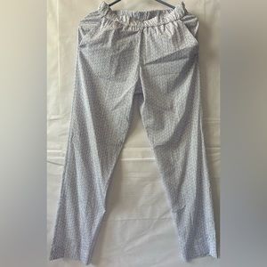 Whyci Milano Womens Printed Elastic Waist Slim Trouser Pants Blue White Sz IT 40